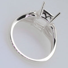 Sterling Silver Semi Mount Ring Setting Cushion CU 10x8mm Syzjewelry