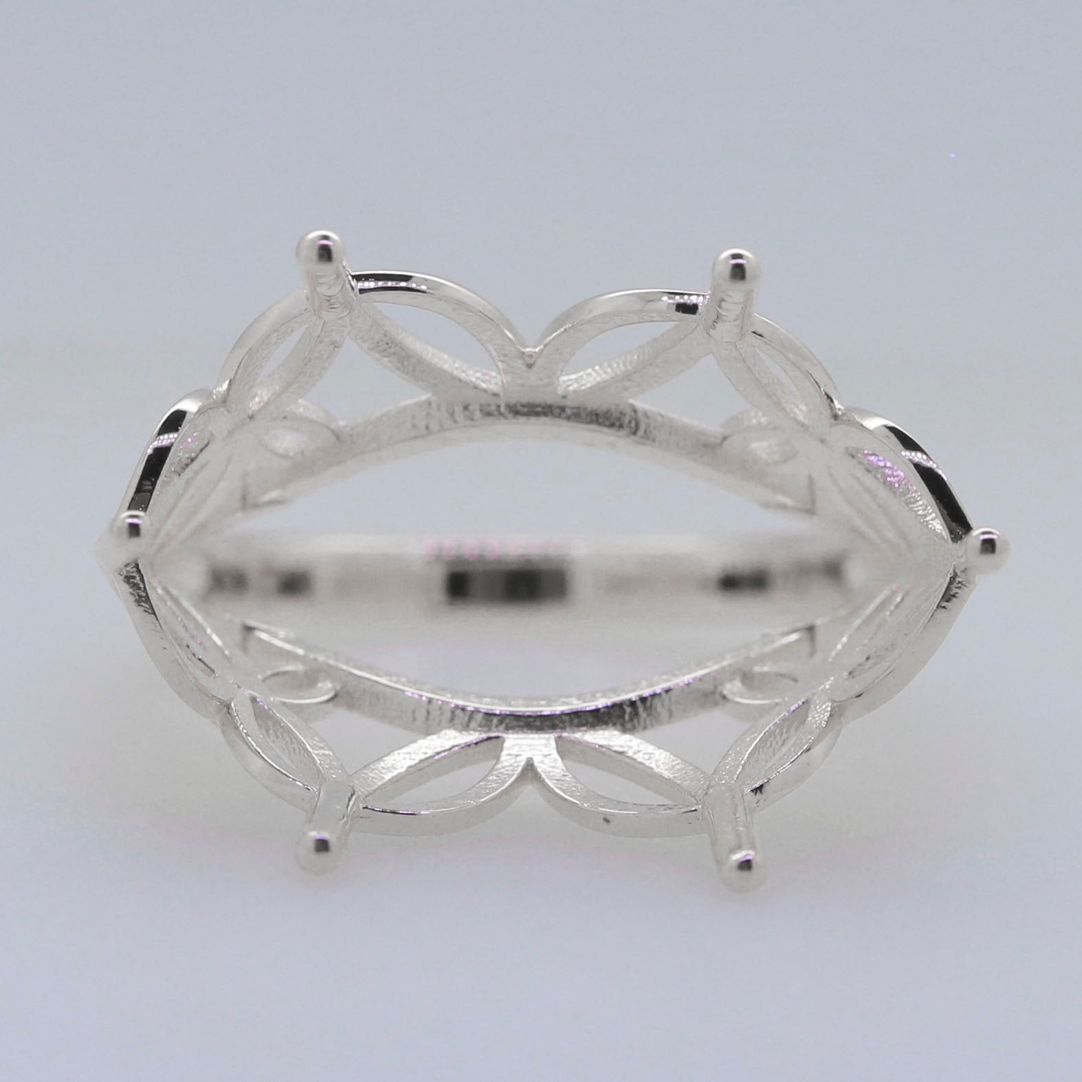 Sterling Silver Semi Mount Ring Setting Marquise MQ 26x15mm Syzjewelry