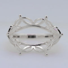 Sterling Silver Semi Mount Ring Setting Marquise MQ 26x15mm Syzjewelry