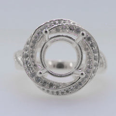 Sterling Silver Semi Mount Ring Setting Round RD 11x11mm Syzjewelry