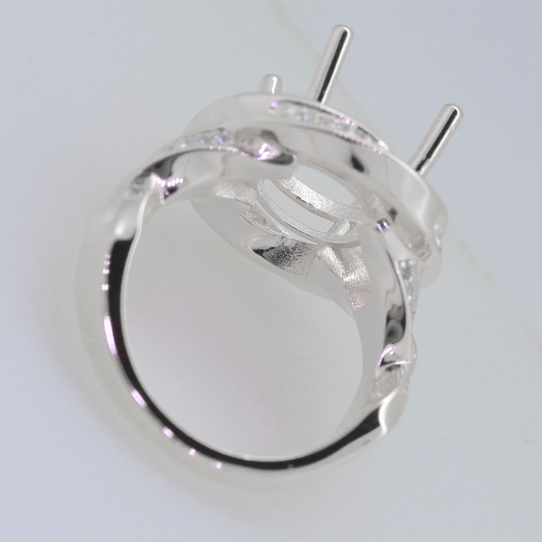 Sterling Silver Semi Mount Ring Setting Round RD 11x11mm Syzjewelry