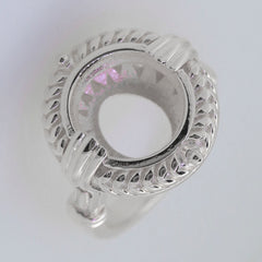 Sterling Silver Semi Mount Ring Setting Round RD 12x12mm Syzjewelry