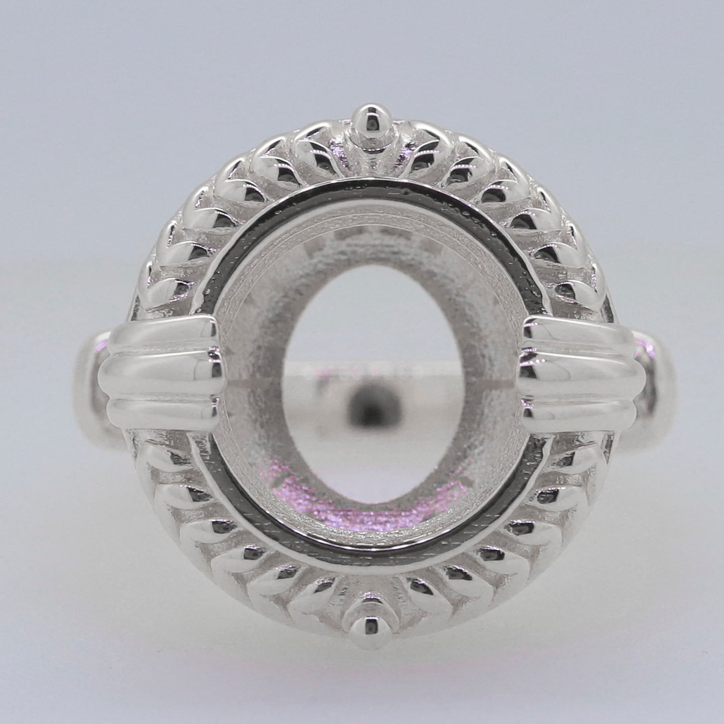 Sterling Silver Semi Mount Ring Setting Round RD 12x12mm Syzjewelry