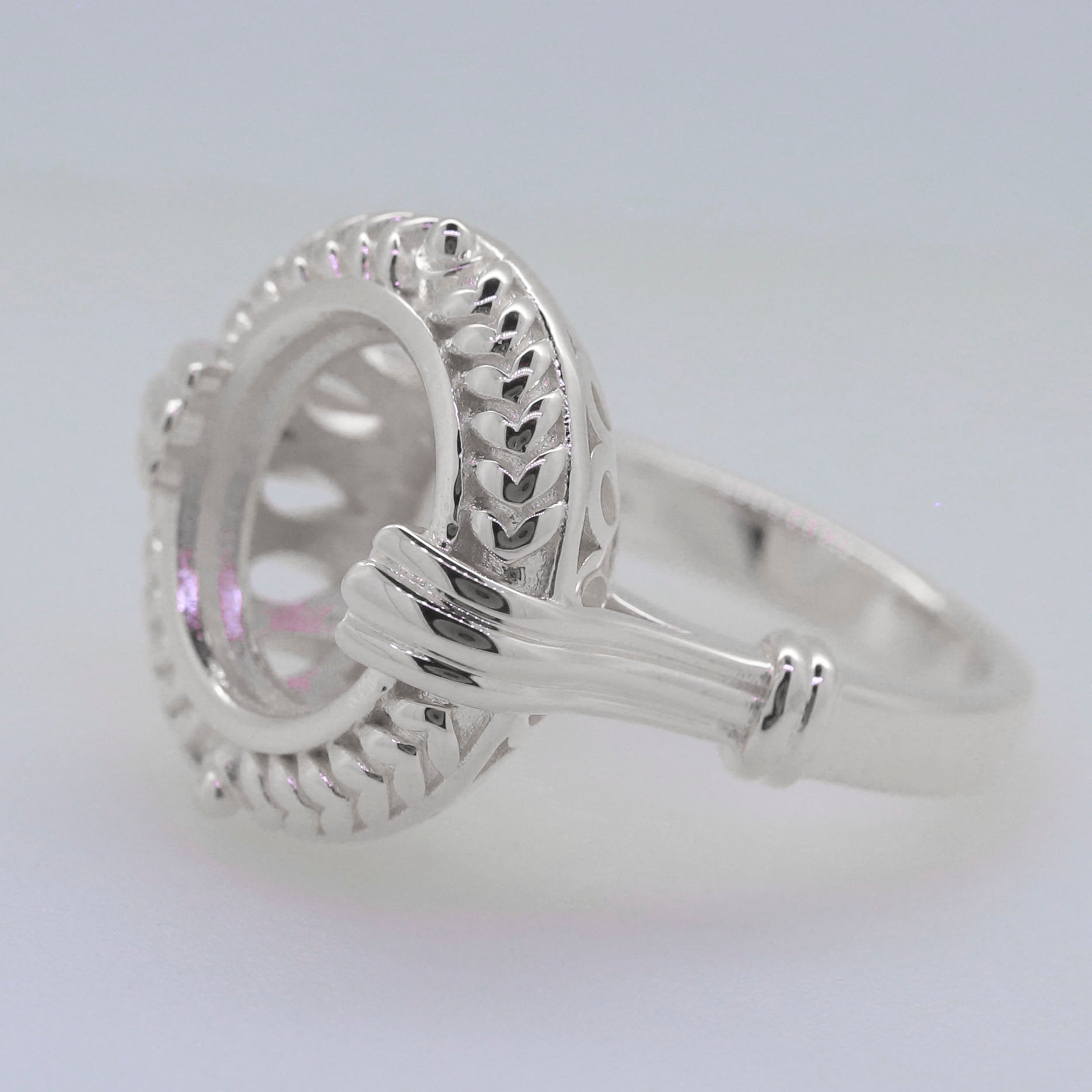 Sterling Silver Semi Mount Ring Setting Round RD 12x12mm Syzjewelry