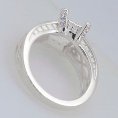 Sterling Silver Semi Mount Ring Setting OCT Emerald 10x8mm Syzjewelry