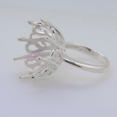 Sterling Silver Semi Mount Ring Setting Round RD 20x20mm Syzjewelry