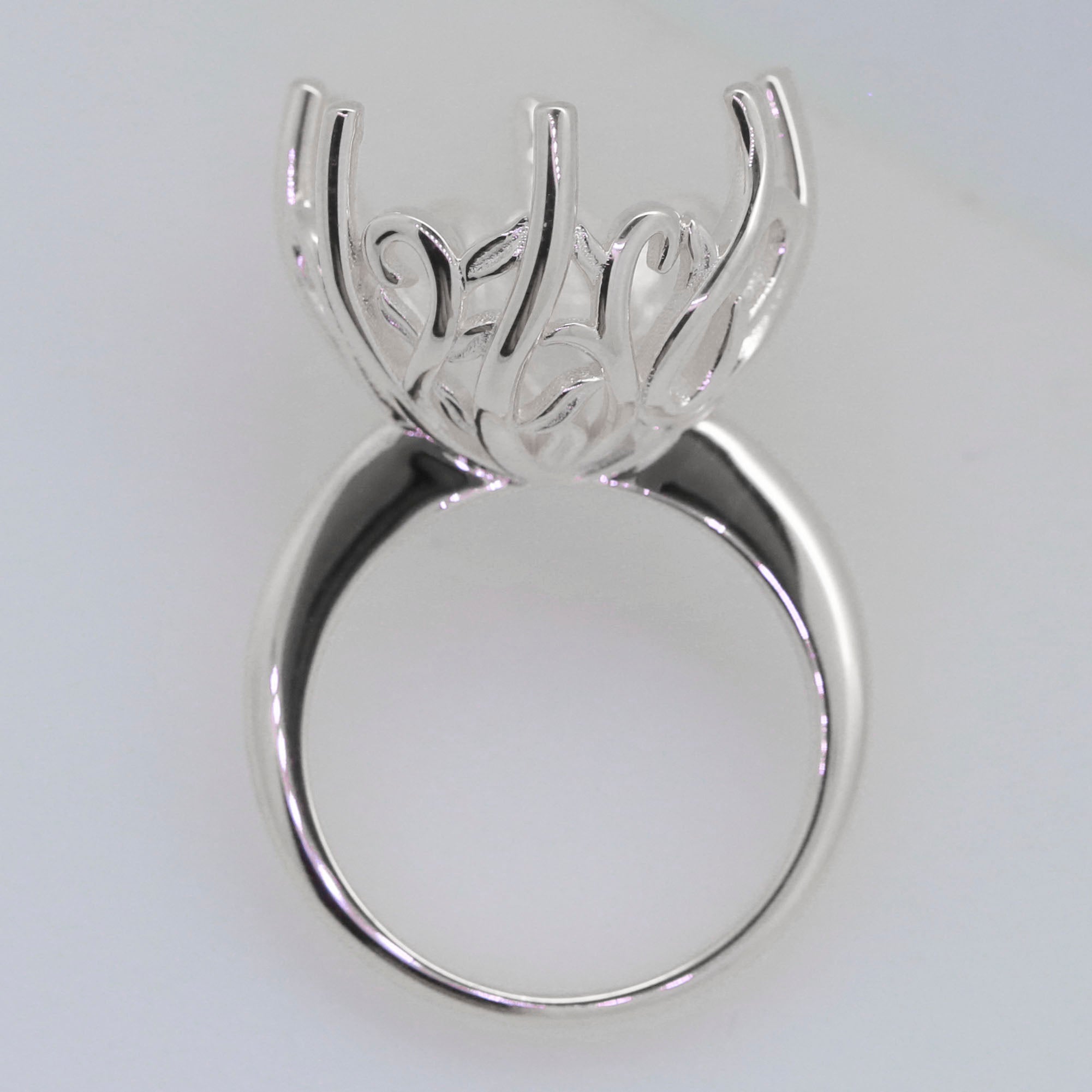 Sterling Silver Semi Mount Ring Setting Round RD 20x20mm Syzjewelry