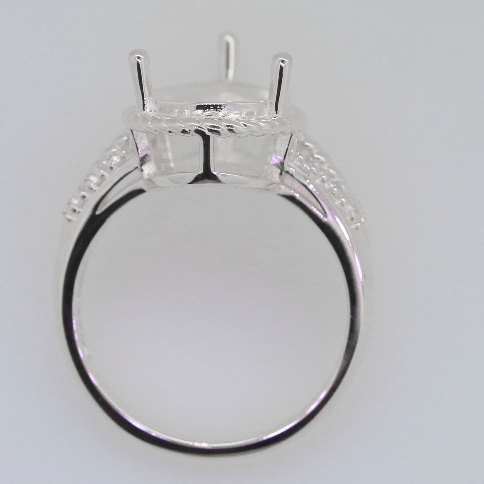 Sterling Silver Semi Mount Ring Setting Pear PE 16x10mm Syzjewelry