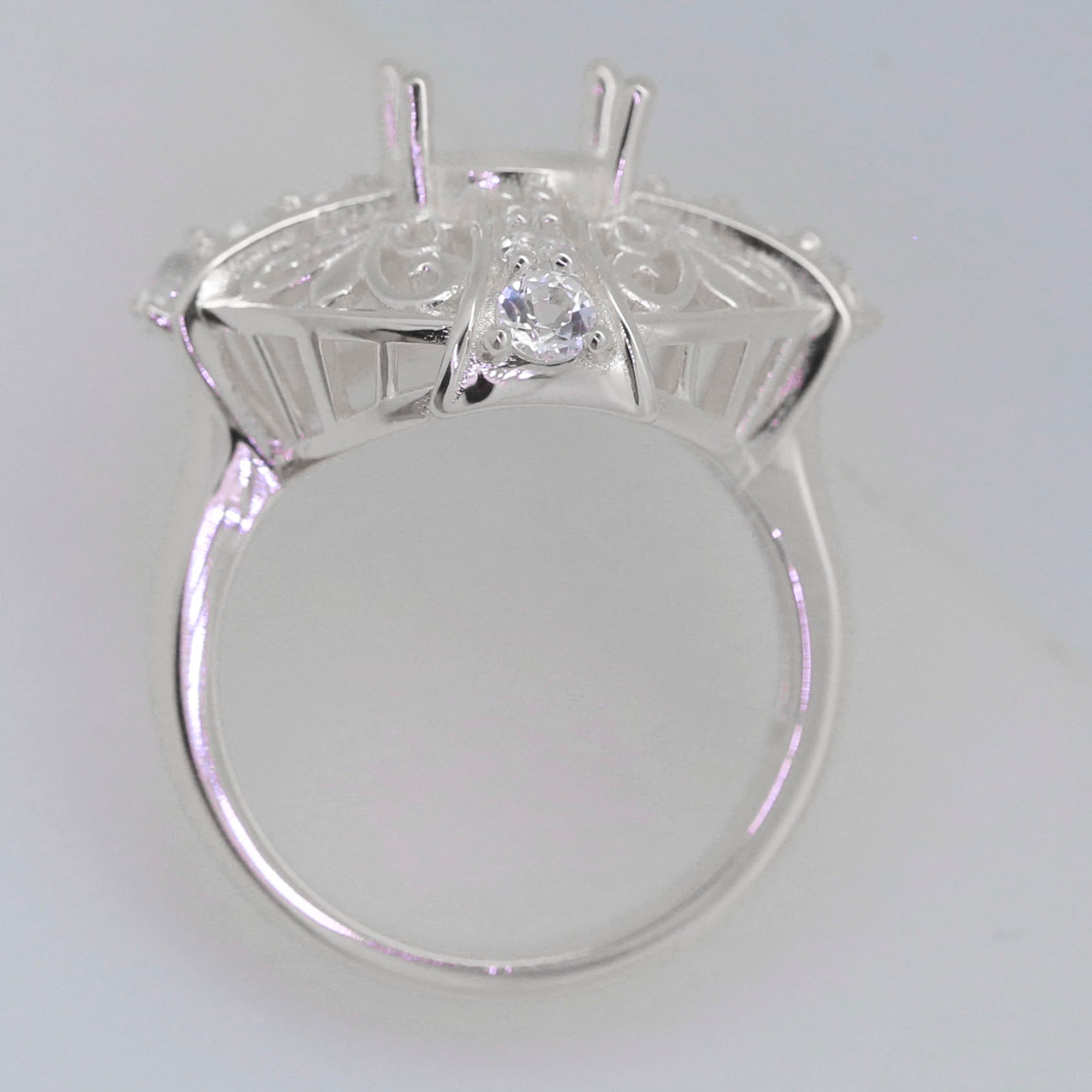 Sterling Silver Semi Mount Ring Setting Round RD 8x8mm Syzjewelry