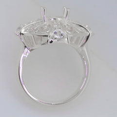 Sterling Silver Semi Mount Ring Setting Round RD 8x8mm Syzjewelry
