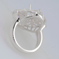 Sterling Silver Semi Mount Ring Setting Round RD 8x8mm Syzjewelry