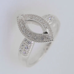 Sterling Silver Semi Mount Ring Setting Marquise MQ 10x5mm Syzjewelry