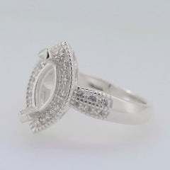 Sterling Silver Semi Mount Ring Setting Marquise MQ 10x5mm Syzjewelry