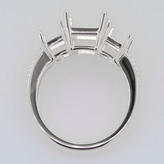 Sterling Silver Semi Mount Ring Setting OCT Emerald 10x8mm, 7x5mm Syzjewelry