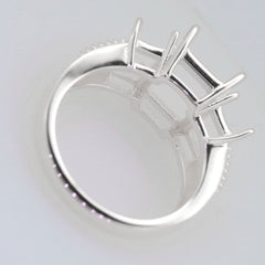 Sterling Silver Semi Mount Ring Setting OCT Emerald 10x8mm, 7x5mm Syzjewelry