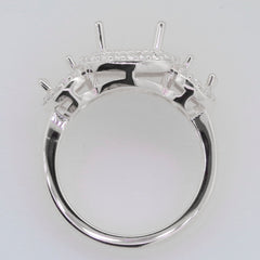 Sterling Silver Semi Mount Ring Setting CU Cushion 8x8mm Syzjewelry