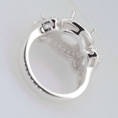 Sterling Silver Semi Mount Ring Setting CU Cushion 8x8mm Syzjewelry