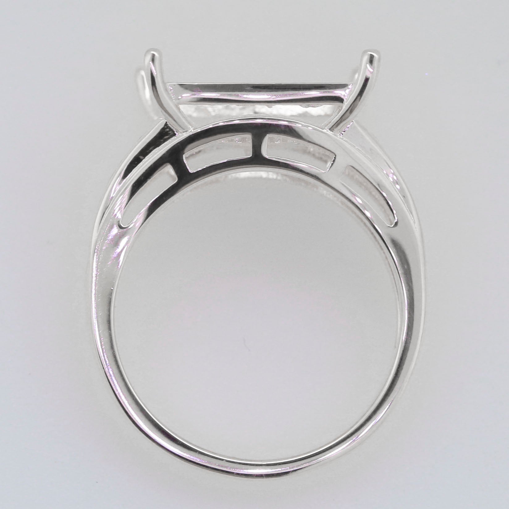 Sterling Silver Semi Mount Ring Setting SQ Princess 13x13mm Syzjewelry
