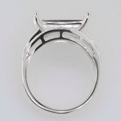Sterling Silver Semi Mount Ring Setting SQ Princess 13x13mm Syzjewelry