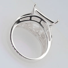 Sterling Silver Semi Mount Ring Setting SQ Princess 13x13mm Syzjewelry