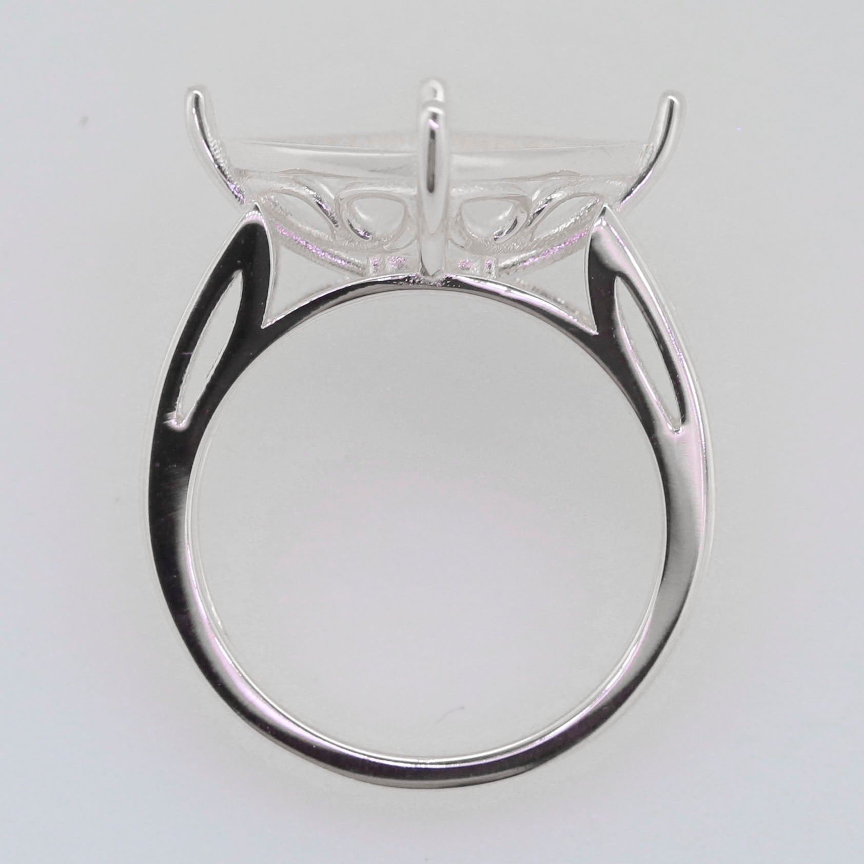 Sterling Silver Semi Mount Ring Setting Cushion CU 14x14mm Syzjewelry