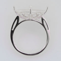 Sterling Silver Semi Mount Ring Setting Cushion CU 14x14mm Syzjewelry