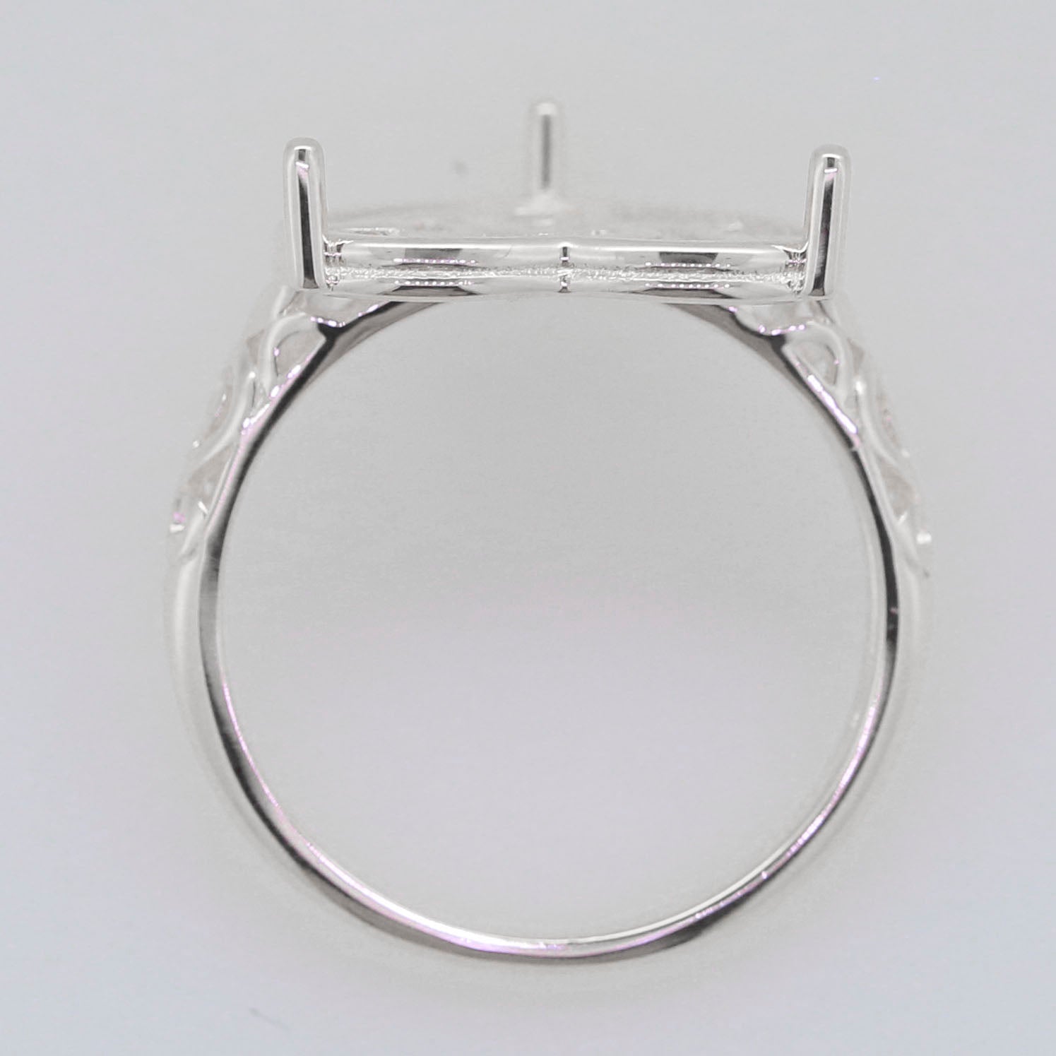 Sterling Silver Semi Mount Ring Setting Heart HT 15x15mm Cab Syzjewelry