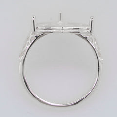 Sterling Silver Semi Mount Ring Setting Heart HT 15x15mm Cab Syzjewelry