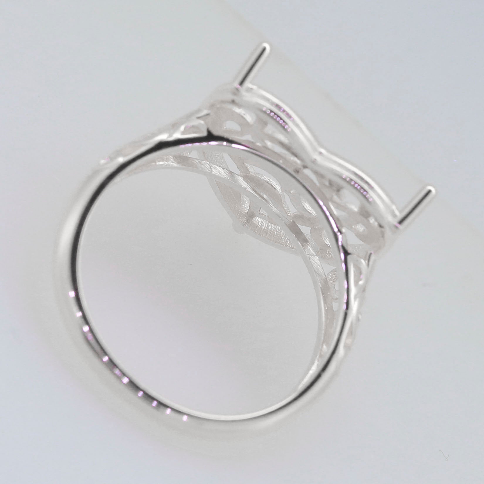 Sterling Silver Semi Mount Ring Setting Heart HT 15x15mm Cab Syzjewelry