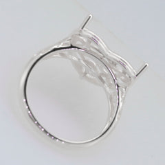 Sterling Silver Semi Mount Ring Setting Heart HT 15x15mm Cab Syzjewelry