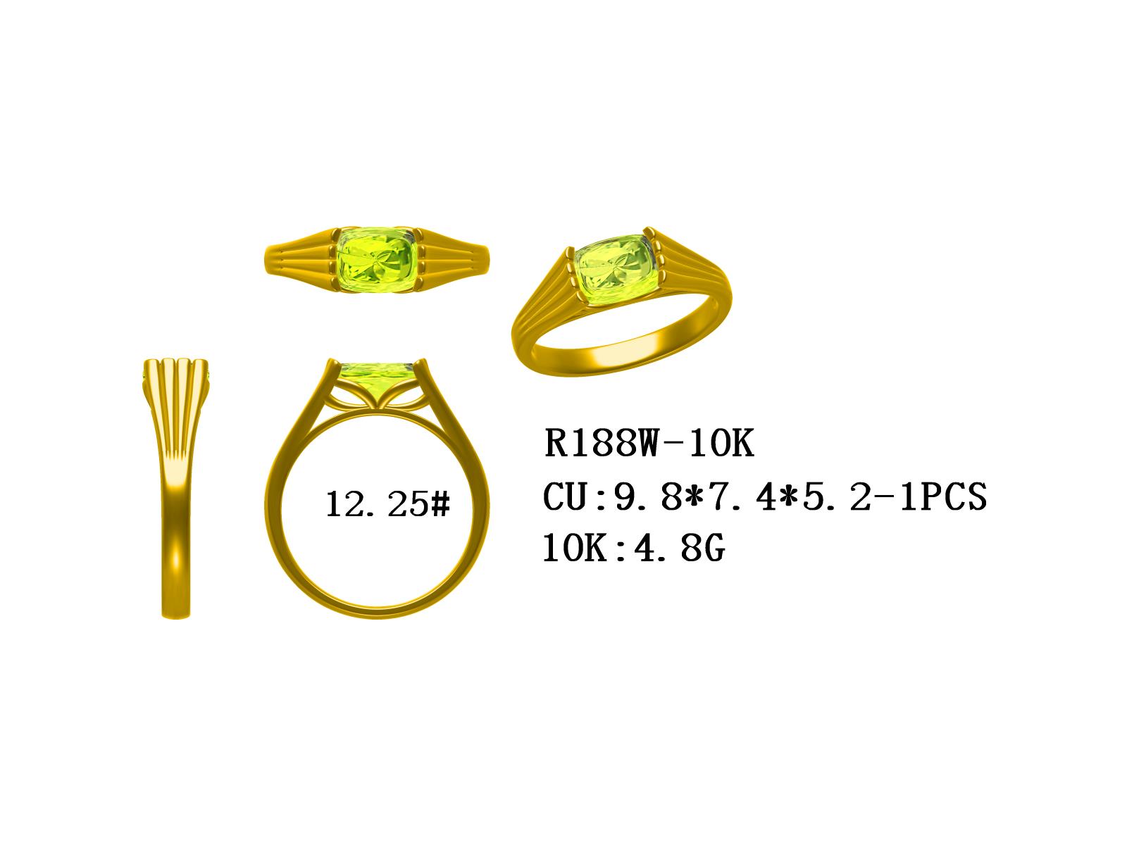 10K Gold Men's Ring Settings Ring Mounting Cushion CU CU9.8x7.4x5.2mm Size 12.25 Syzjewelry