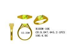 10K Gold Men's Ring Settings Ring Mounting Cushion CU CU9.8x7.4x5.2mm Size 12.25 Syzjewelry