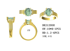 10K Gold Semi Mount Ring Setting Oval OV 10X8mm CVD Accent Size 9 Syzjewelry