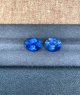 2 Pcs Lab Grow Royal Blue Sapphire Oval 12x10mm 14.28 Carat Syzjewelry