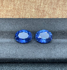 2 Pcs Lab Grow Royal Blue Sapphire Oval 12x10mm 14.28 Carat Syzjewelry