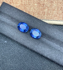 2 Pcs Lab Grow Royal Blue Sapphire Oval 12x10mm 14.28 Carat Syzjewelry