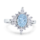 Sterling Silver Semi Mount Ring Setting Oval OV 8x6mm with CZ Accents Syzjewelry
