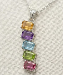 Sterling Silver Semi Mount Pendant Setting Emerald OCT 7×5x 3.5mm Syz Jewelry