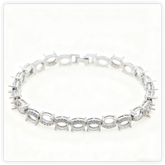 Sterling Silver Semi Mount Tennis Bracelet Setting Oval OV 7x5mm Accent Syzjewelry