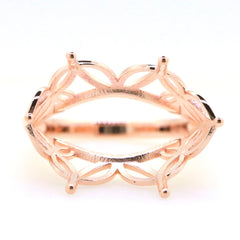 Art Deco Sterling Silver Semi Mount Ring Setting Marquise MQ 26x15mm Syzjewelry