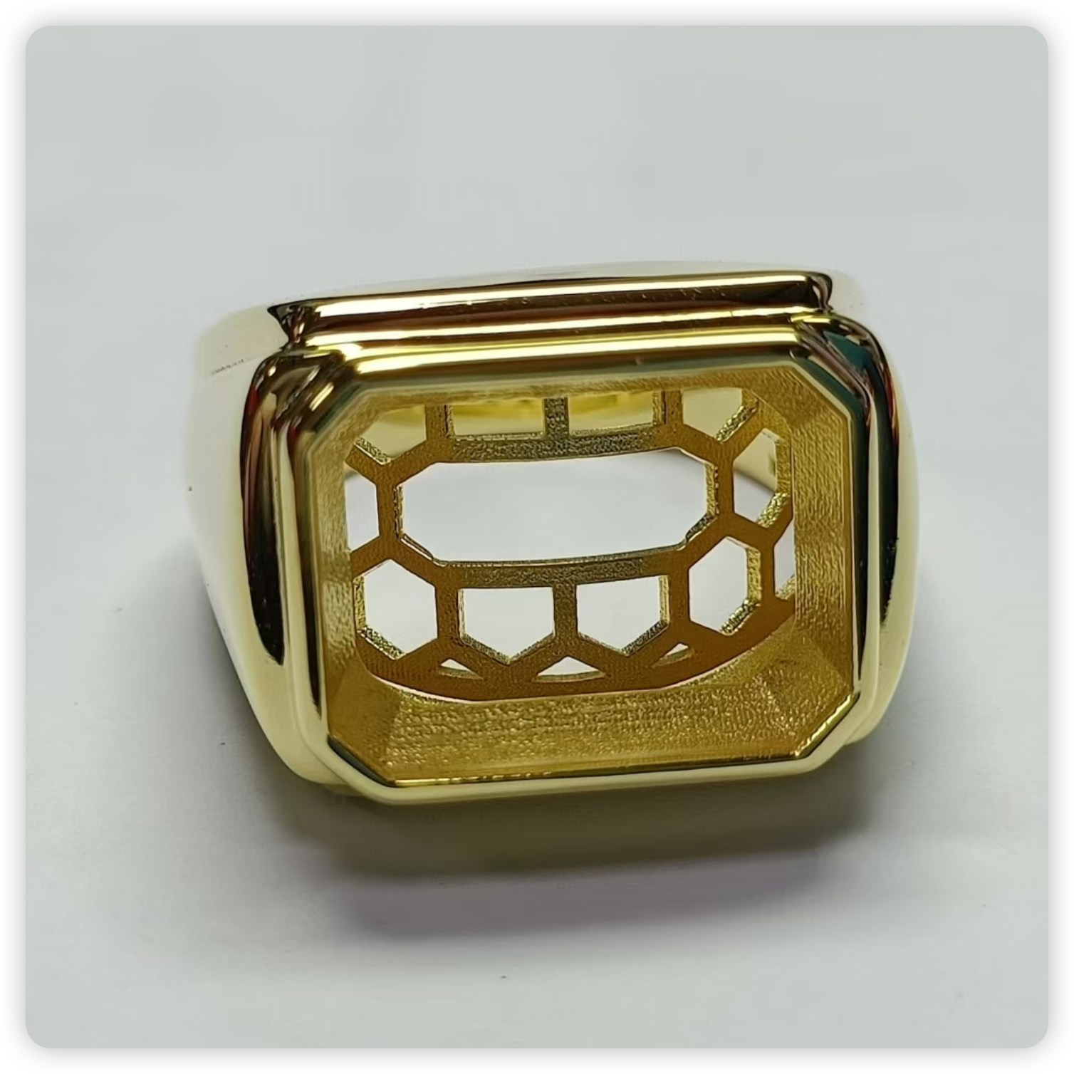 Men's Sterling silver Semi Mount Ring Setting Cushion CU 16x12mm Syzjewelry