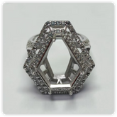 Sterling Silver Semi Mount Ring Setting 16.5x13.5x10.3mm Syzjewelry