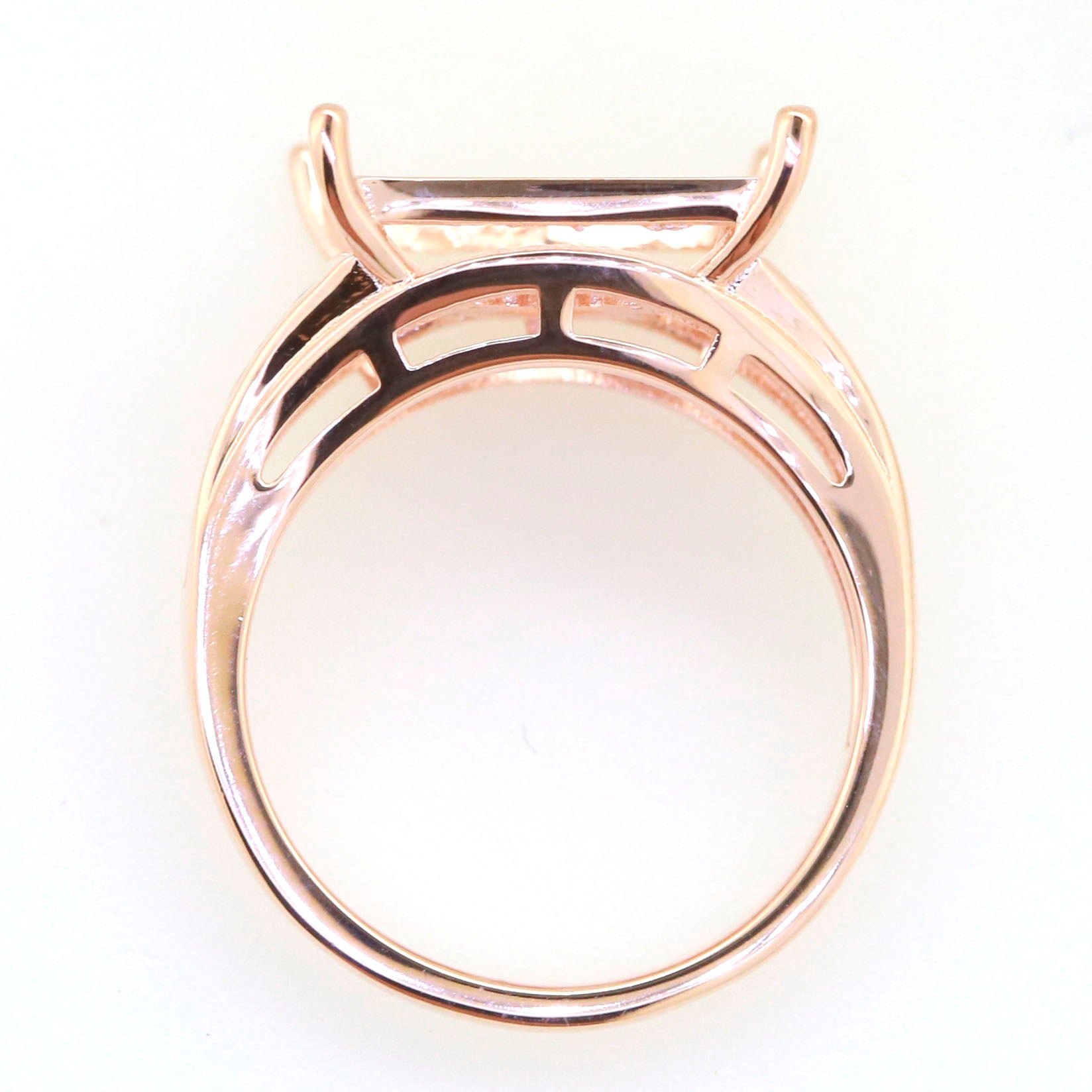 Art Deco Sterling Silver Semi Mount Ring Setting SQ Princess 13x13mm Syzjewelry