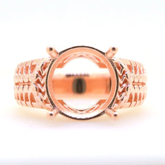 Art Deco Sterling Silver Semi Mount Ring Setting Round RD 13x13mm Syzjewelry