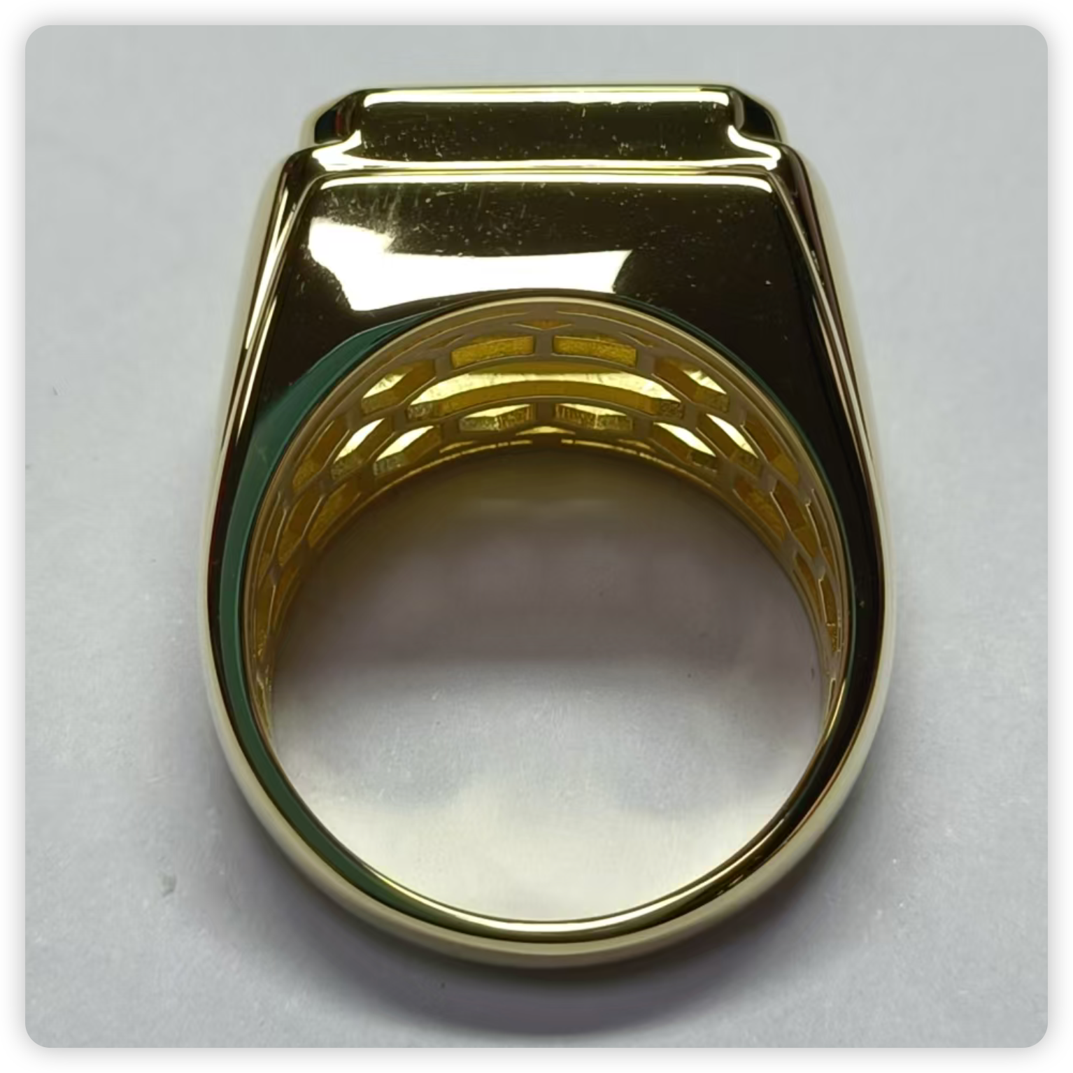 Men's Sterling silver Semi Mount Ring Setting Cushion CU 16x12mm Syzjewelry