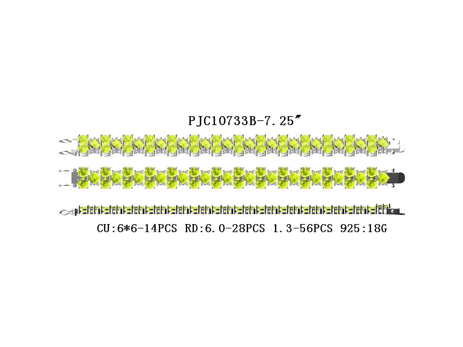 Sterling Silver Semi Mount Bracelet Setting Cushion CU 6X6mm DHJ