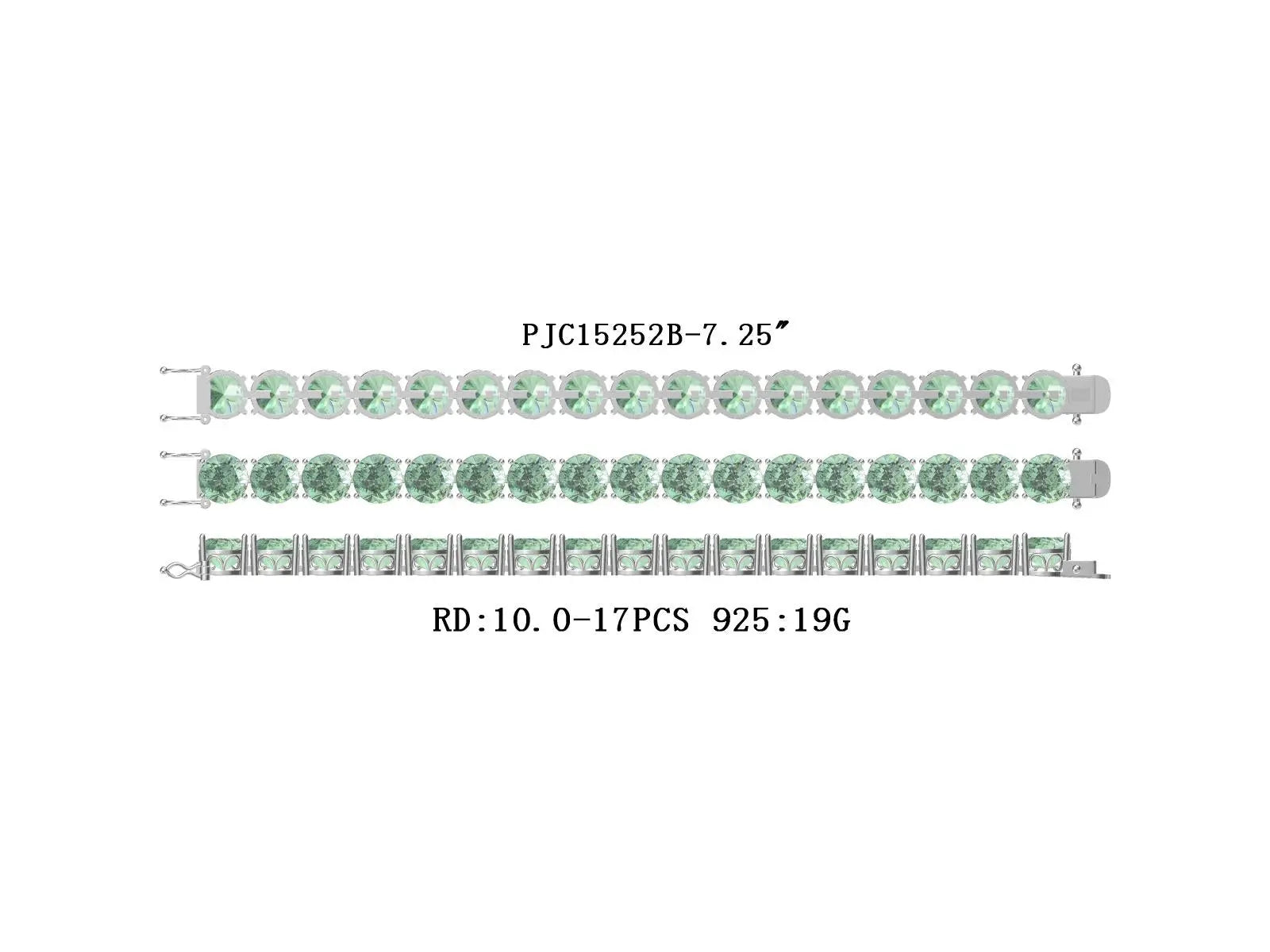 Sterling Silver Semi Mount Bracelet Setting Round RD 10x10mm DHJ