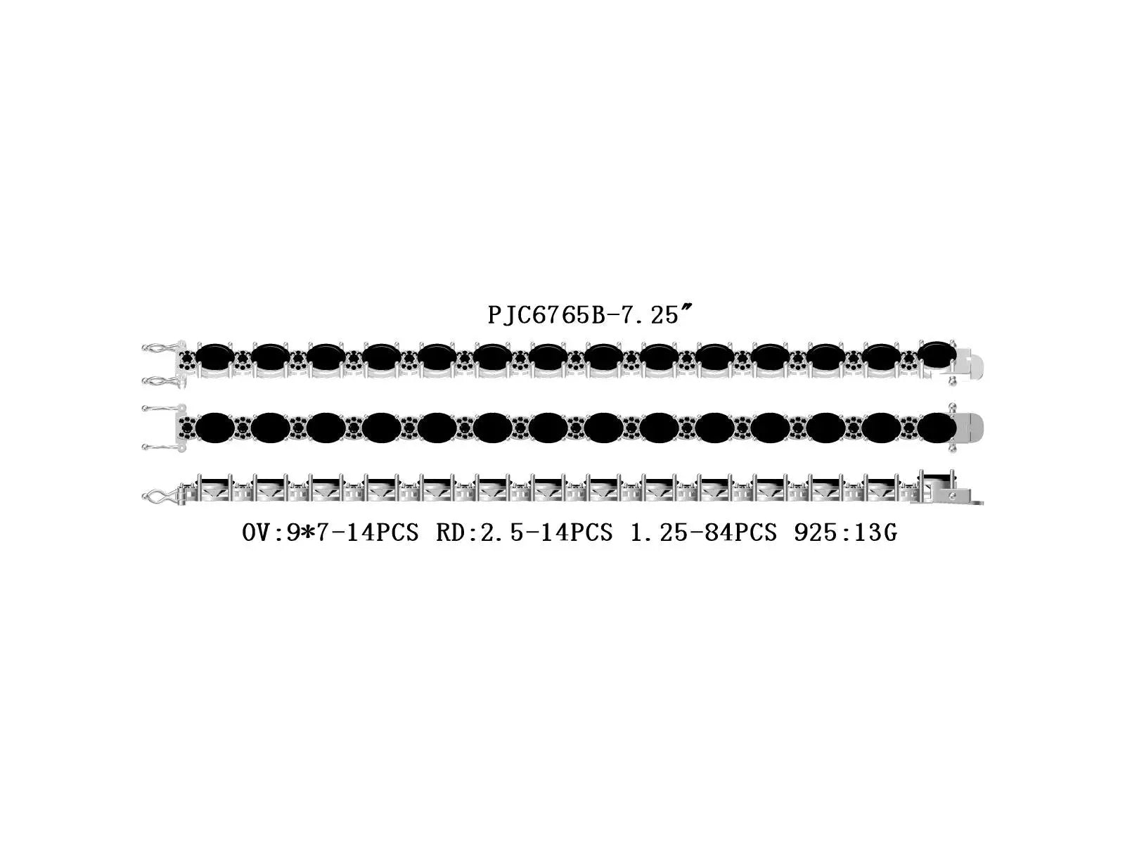 Sterling Silver Semi Mount Bracelet Setting Oval OV 9X7mm DHJ