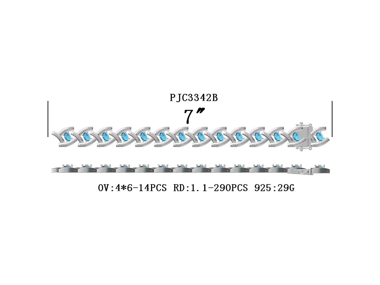 Sterling Silver Semi Mount Bracelet Setting Oval OV 6X4mm DHJ