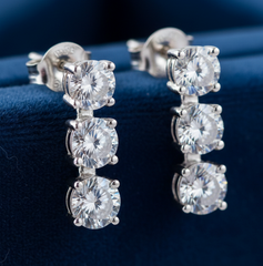 Sterling Silver Semi Mount Earrings Setting Round RD 5x5mm 6 Stone Stud Syzjewelry